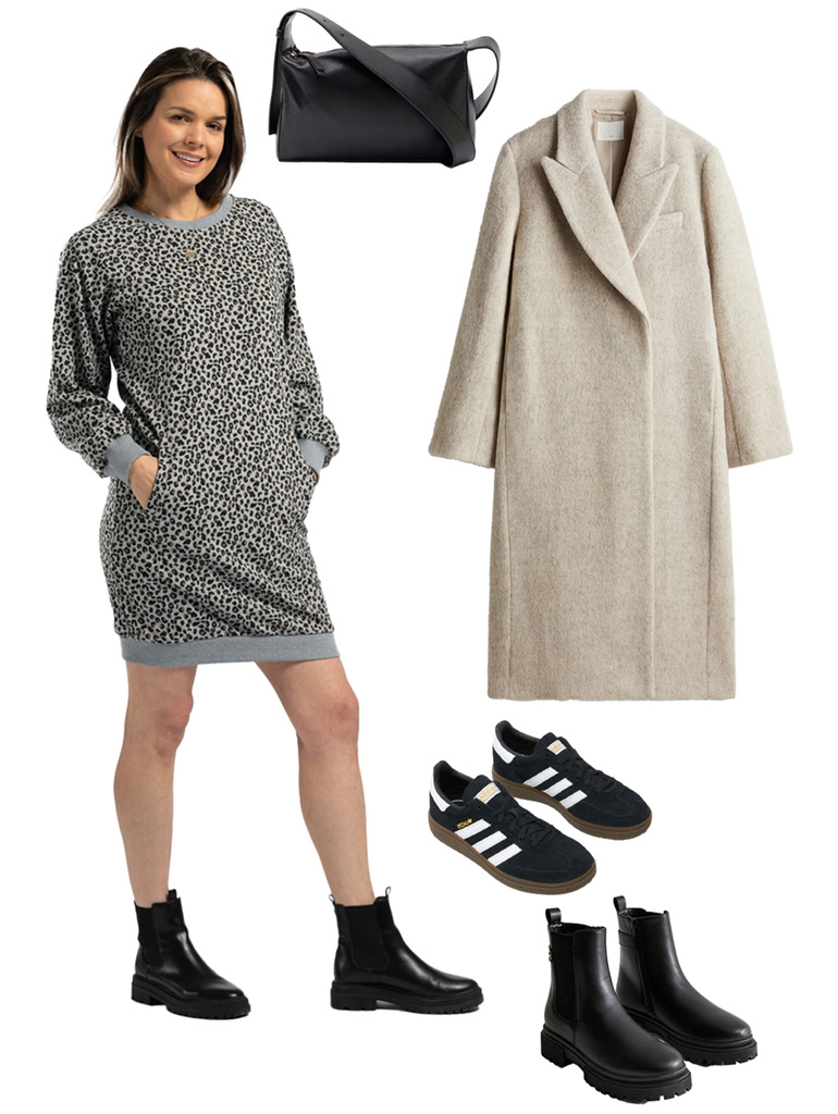 Sweatshirt dress styling