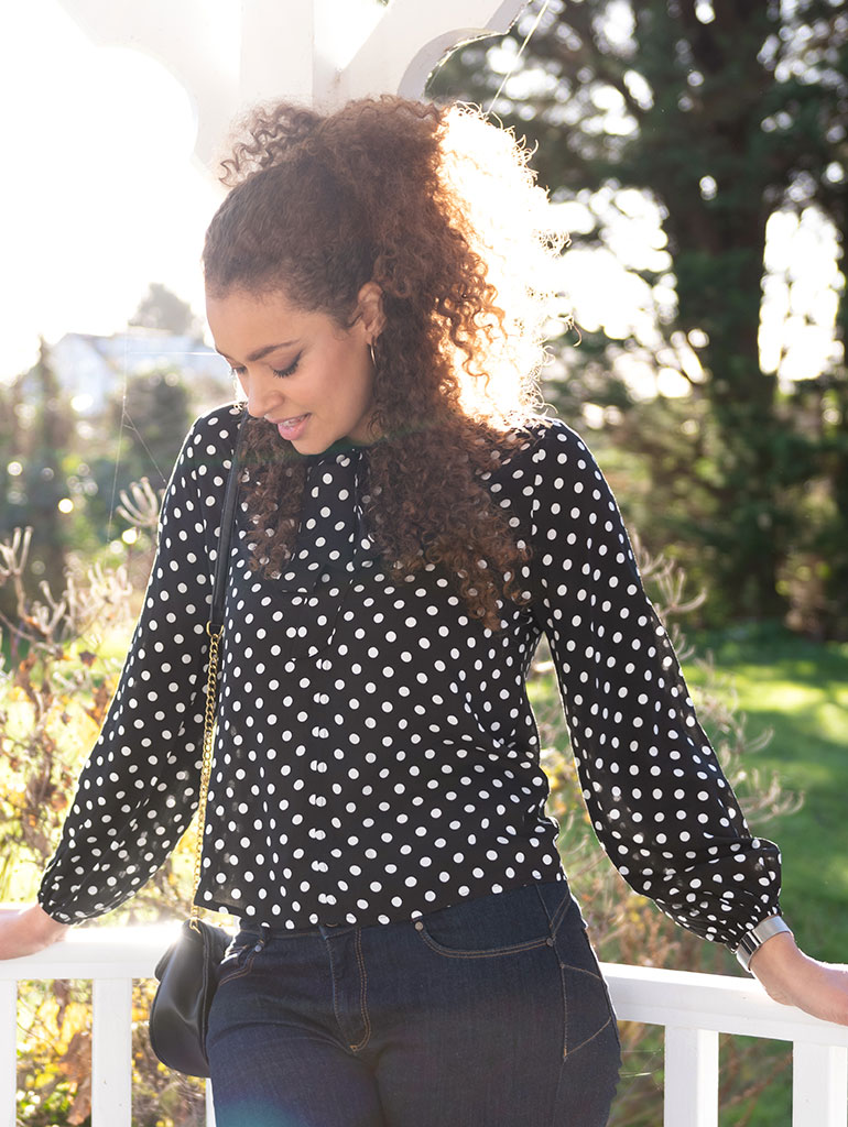 Polka-dot blouse