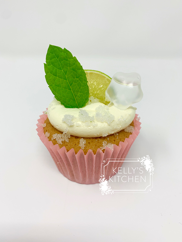Lime iced cup cake