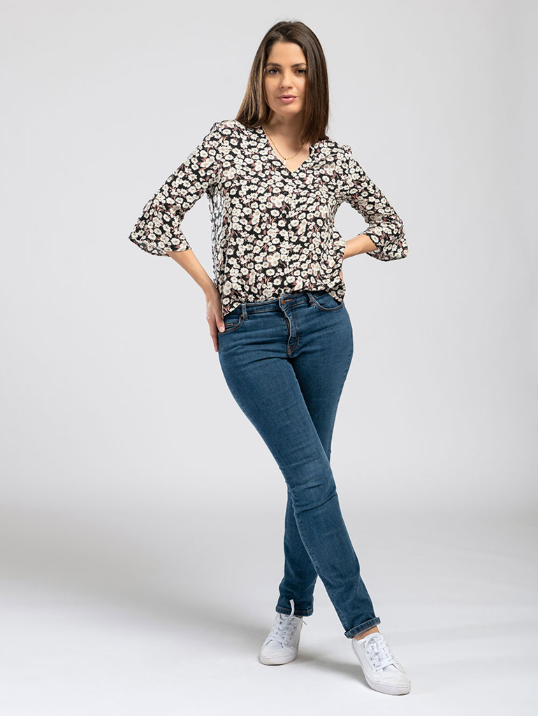 Fluted Sleeve Blouse
