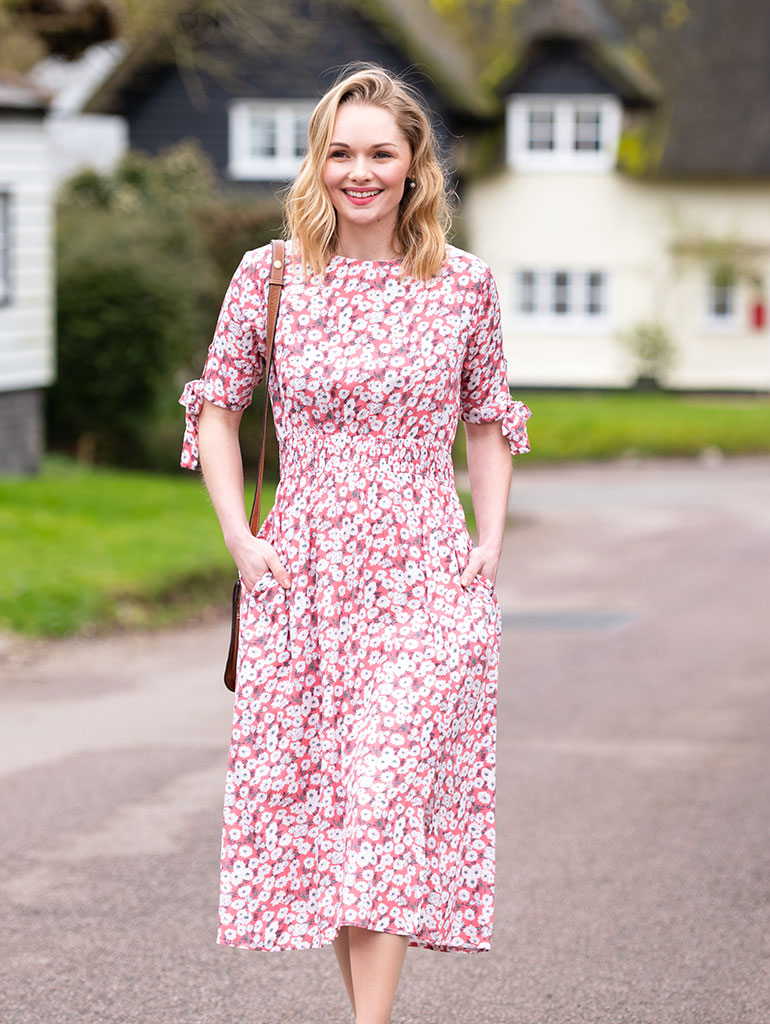 Pink midi dress