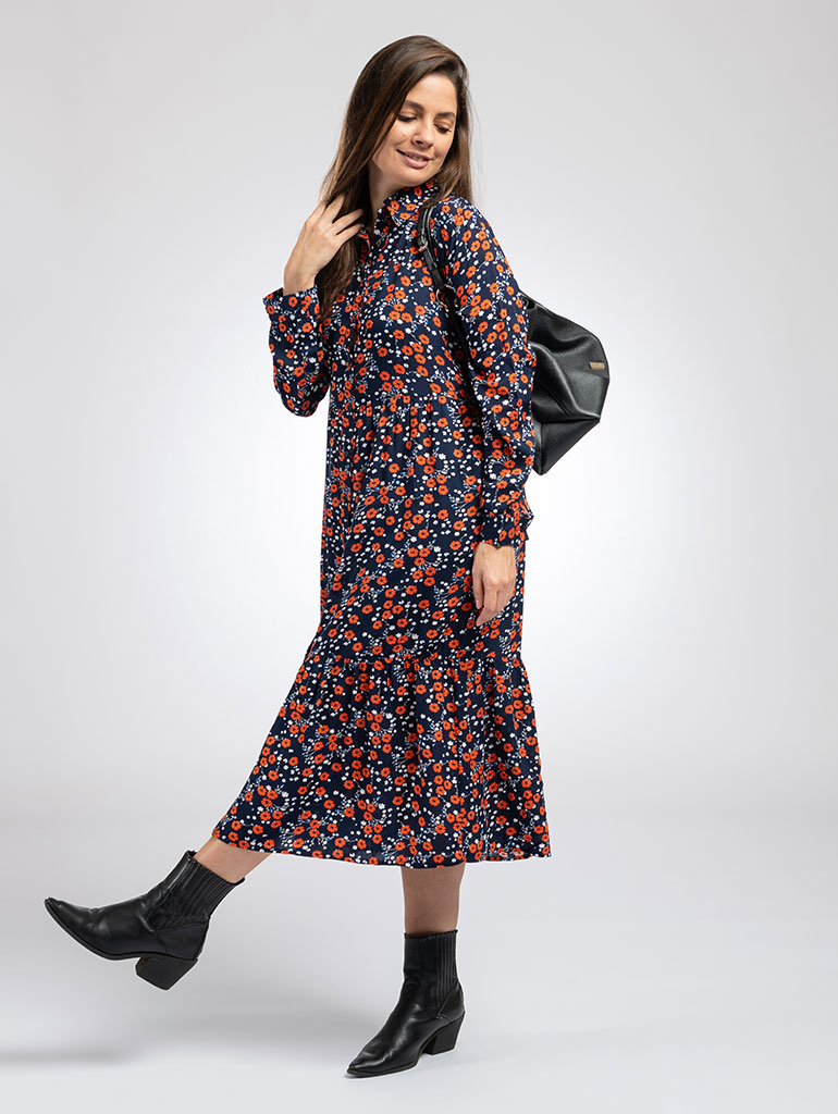 Tiered shirt dress