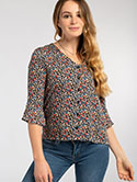 V-Neck Fluted Sleeve Blouse image 2