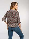 V-Neck Fluted Sleeve Blouse image 3