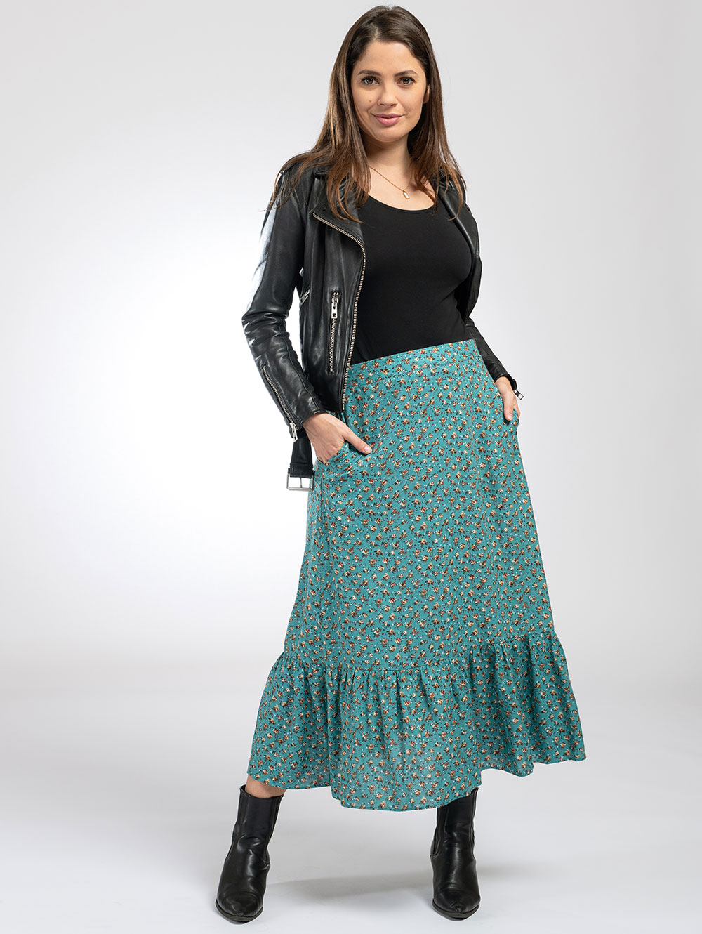 Midi Skirt in Turquoise